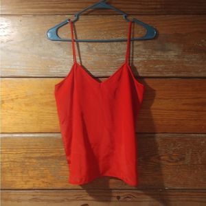 VINTAGE SAKS FIFTH AVENUE RED V NECK TANK